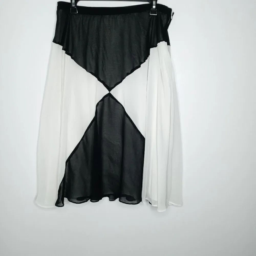 Halogen black and white sheer skirt size 12